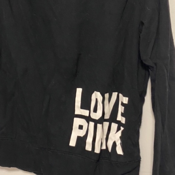 Victoria Secret Pink full zip hoodie Black w/ Pink - Picture 3 of 3